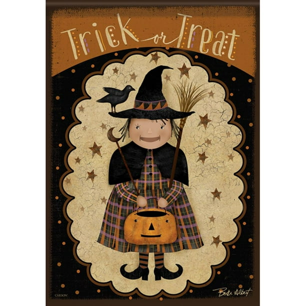 Witch Halloween Garden Flag 60" Tall Novelty Holiday Yard Flag w/Stakes NEW Witch Halloween Garden Flag 60" Tall Novelty Holiday Yard Flag w/Stakes NEW
